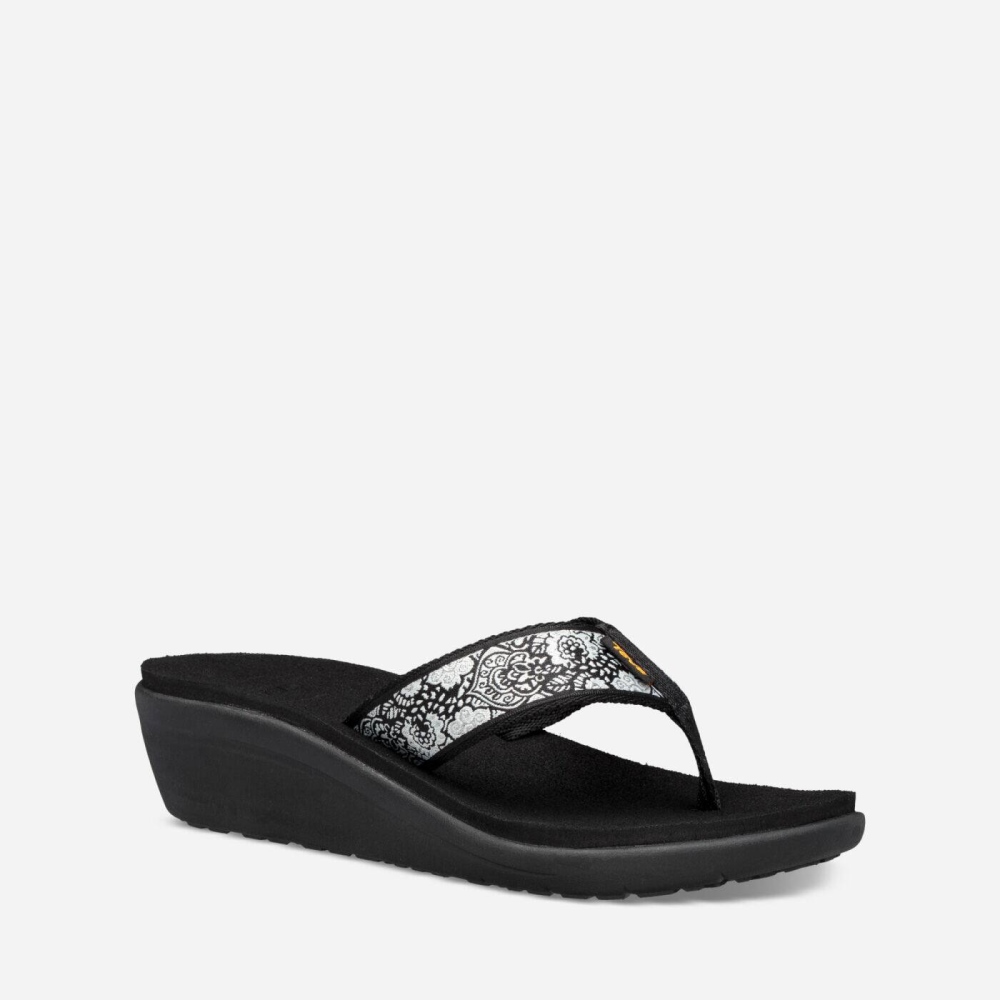 Teva Voya Kilklack Sandaler Dam Svarta Vita | BHJTC-2956